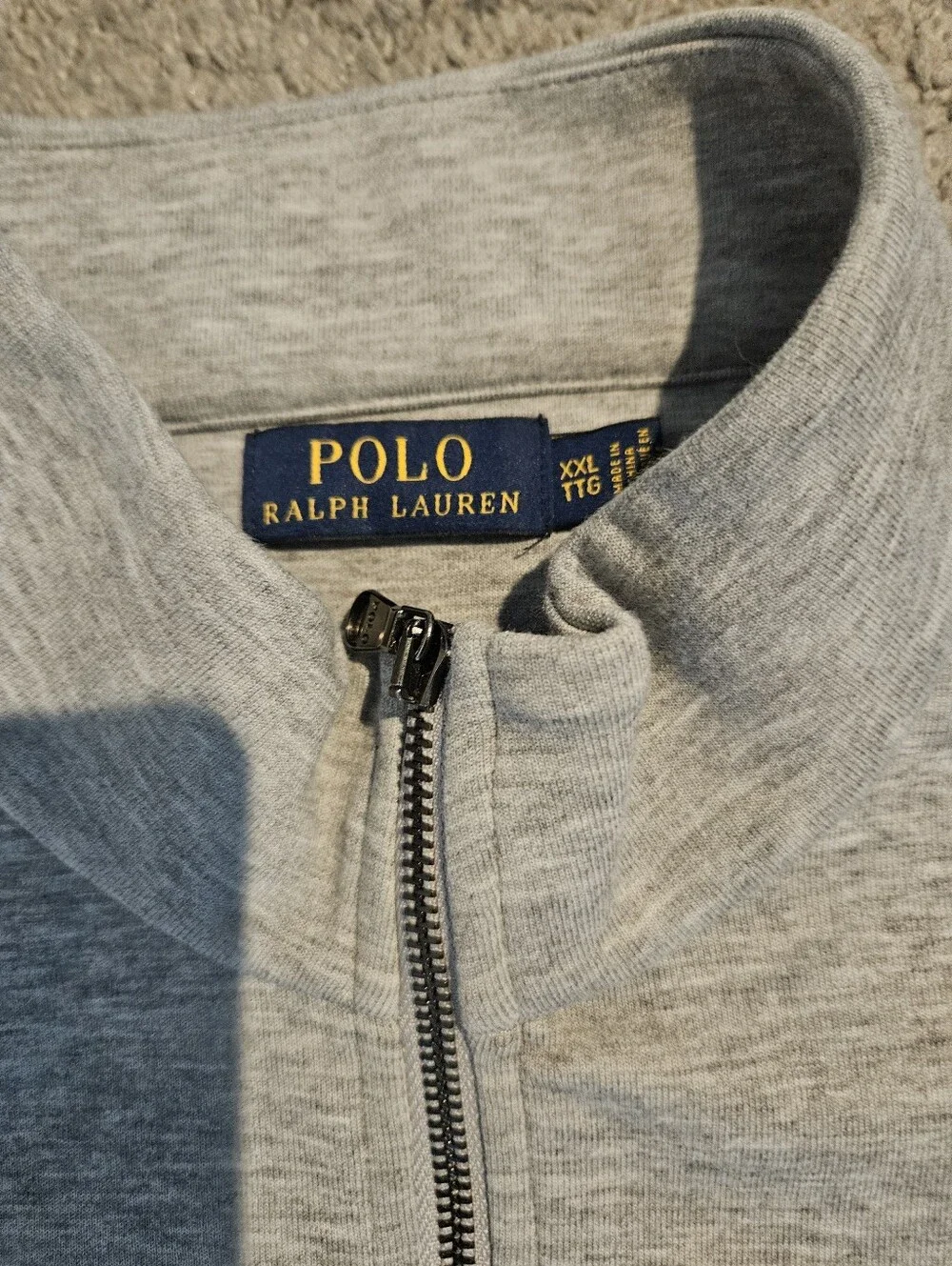 Polo by Ralph Lauren Heather Gray Double-Knit Quarter-Zip